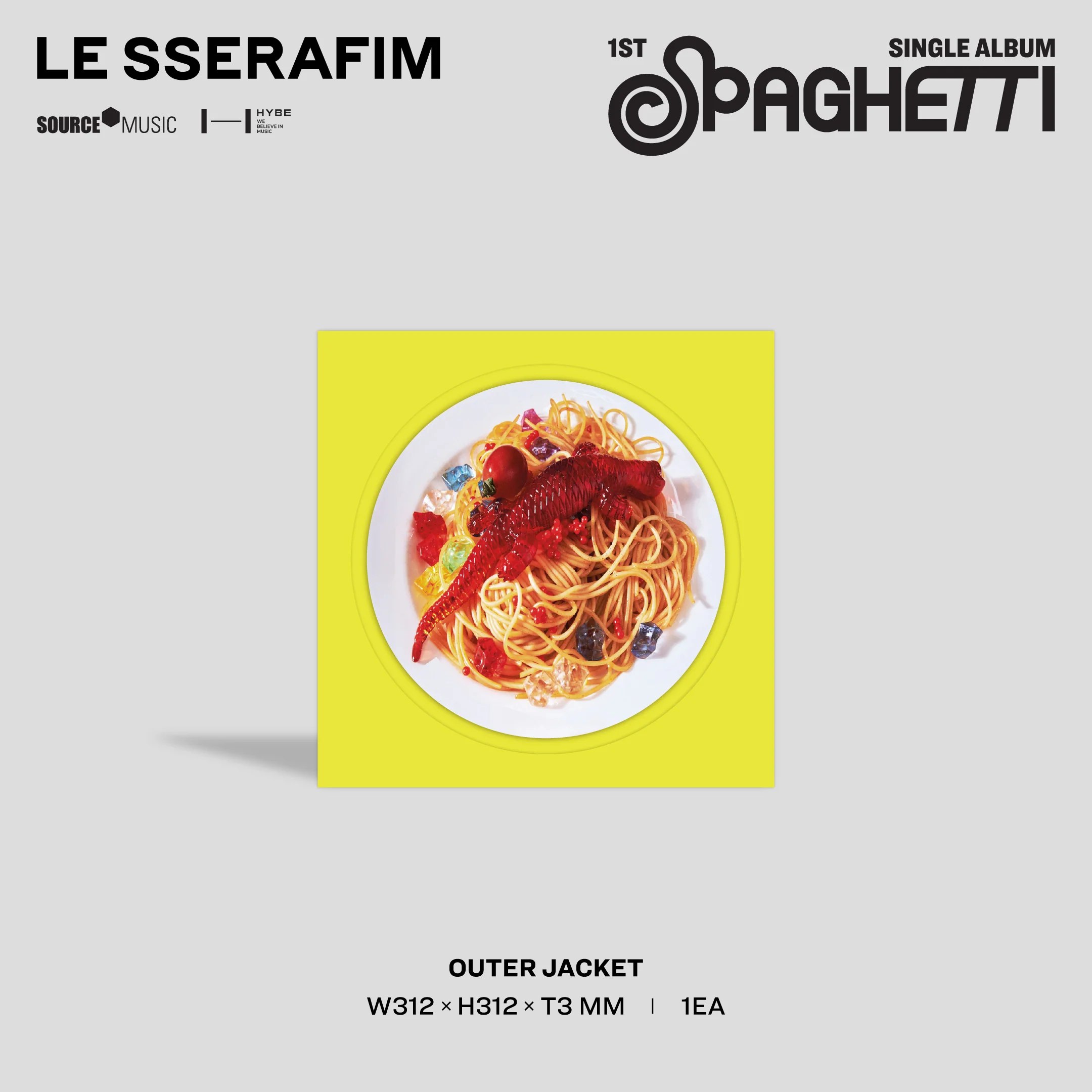 1st Single Album "SPAGHETTI" Vinyl [Neon Yellow] - Image 2