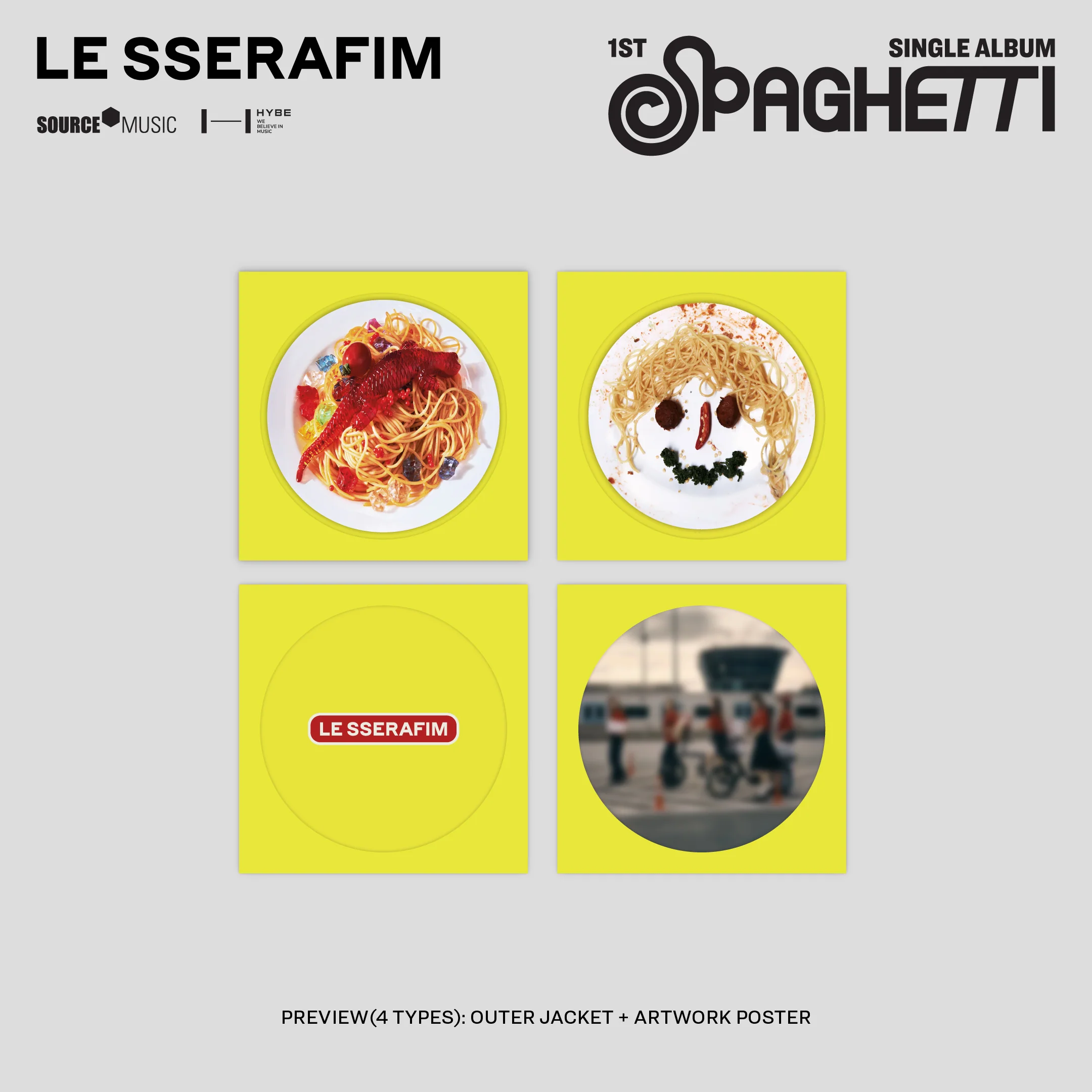 1st Single Album "SPAGHETTI" Vinyl [Neon Yellow] (D2C Exclusive) - Image 4