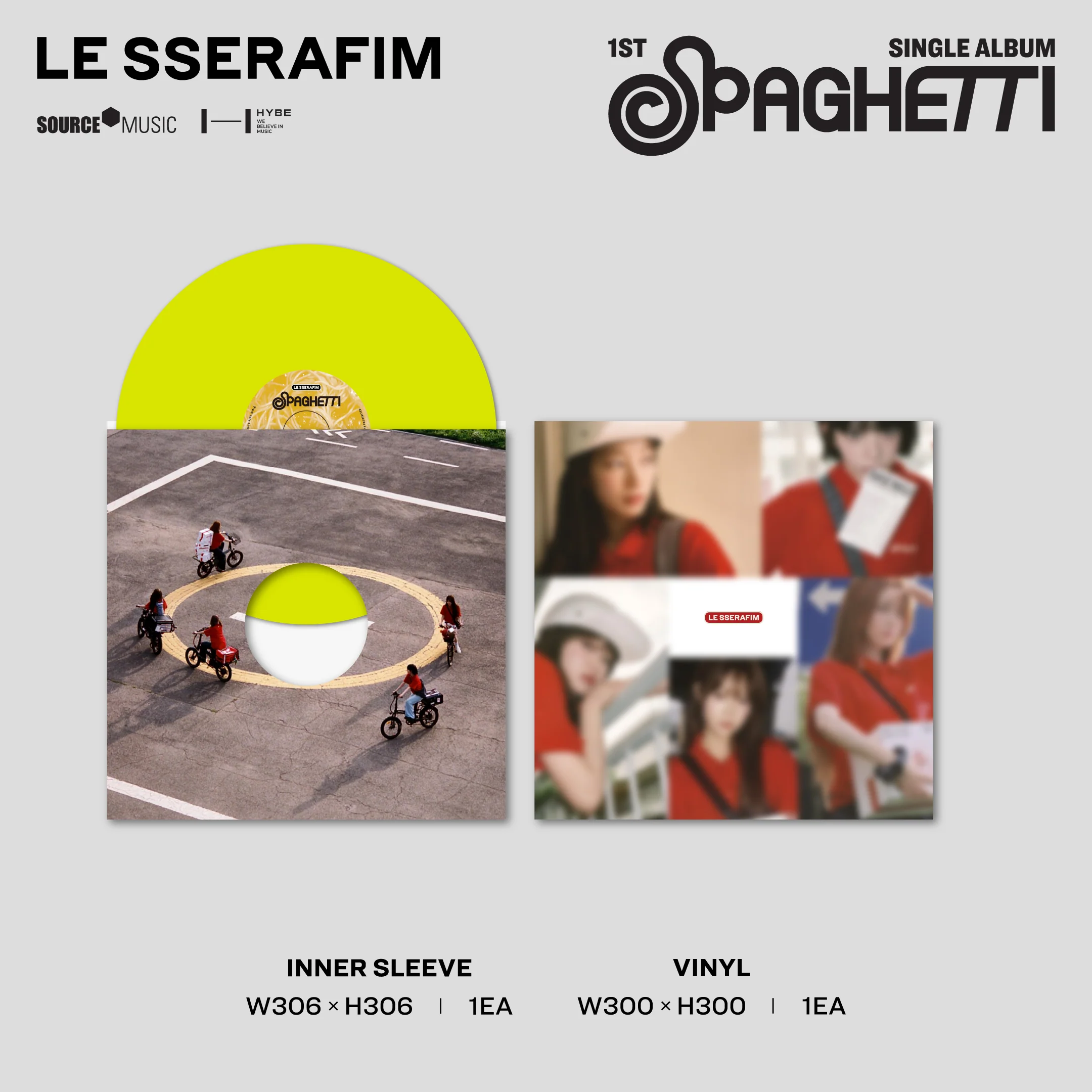 1st Single Album "SPAGHETTI" Vinyl [Neon Yellow] (D2C Exclusive) - Image 6