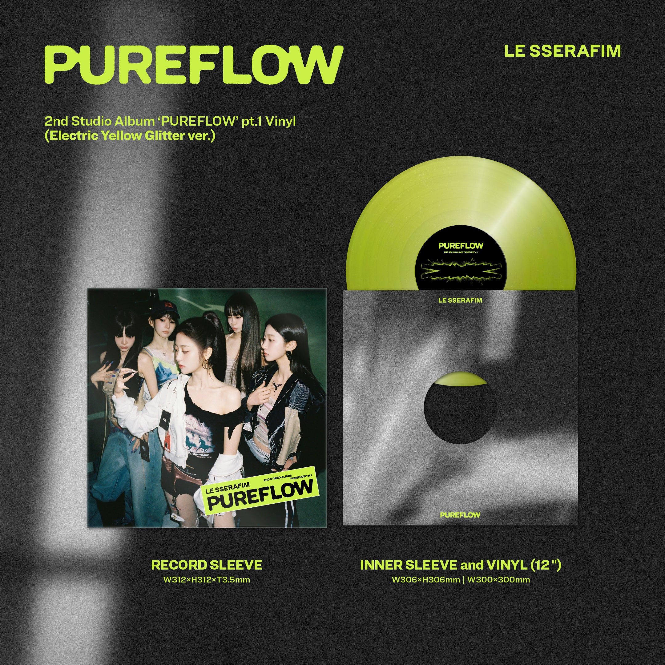 2nd Studio Album ‘PUREFLOW’ pt.1 Vinyl (Electric Yellow Glitter Ver.) (D2C Exclusive) - Image 2