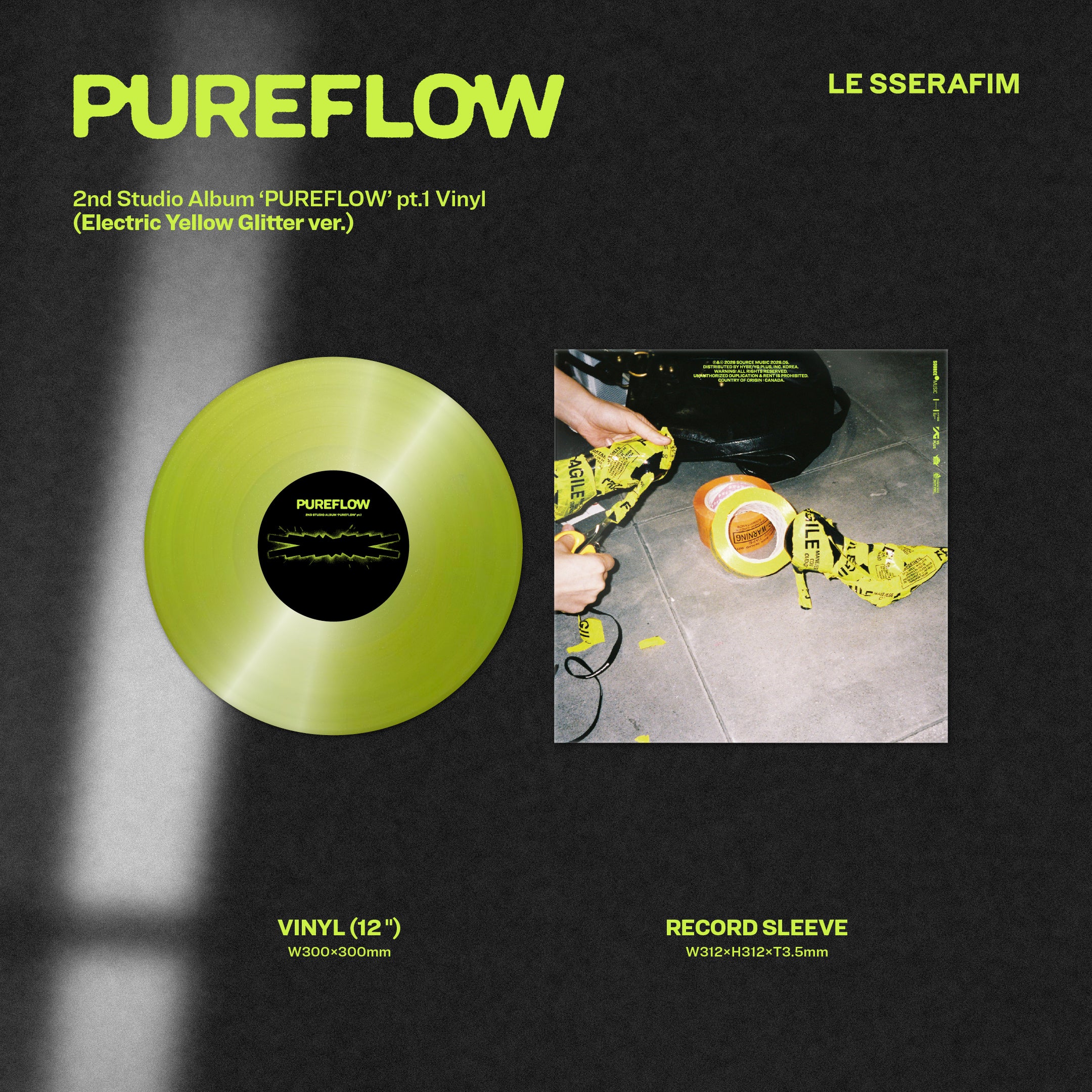 2nd Studio Album ‘PUREFLOW’ pt.1 Vinyl (Electric Yellow Glitter Ver.) (D2C Exclusive) - Image 5