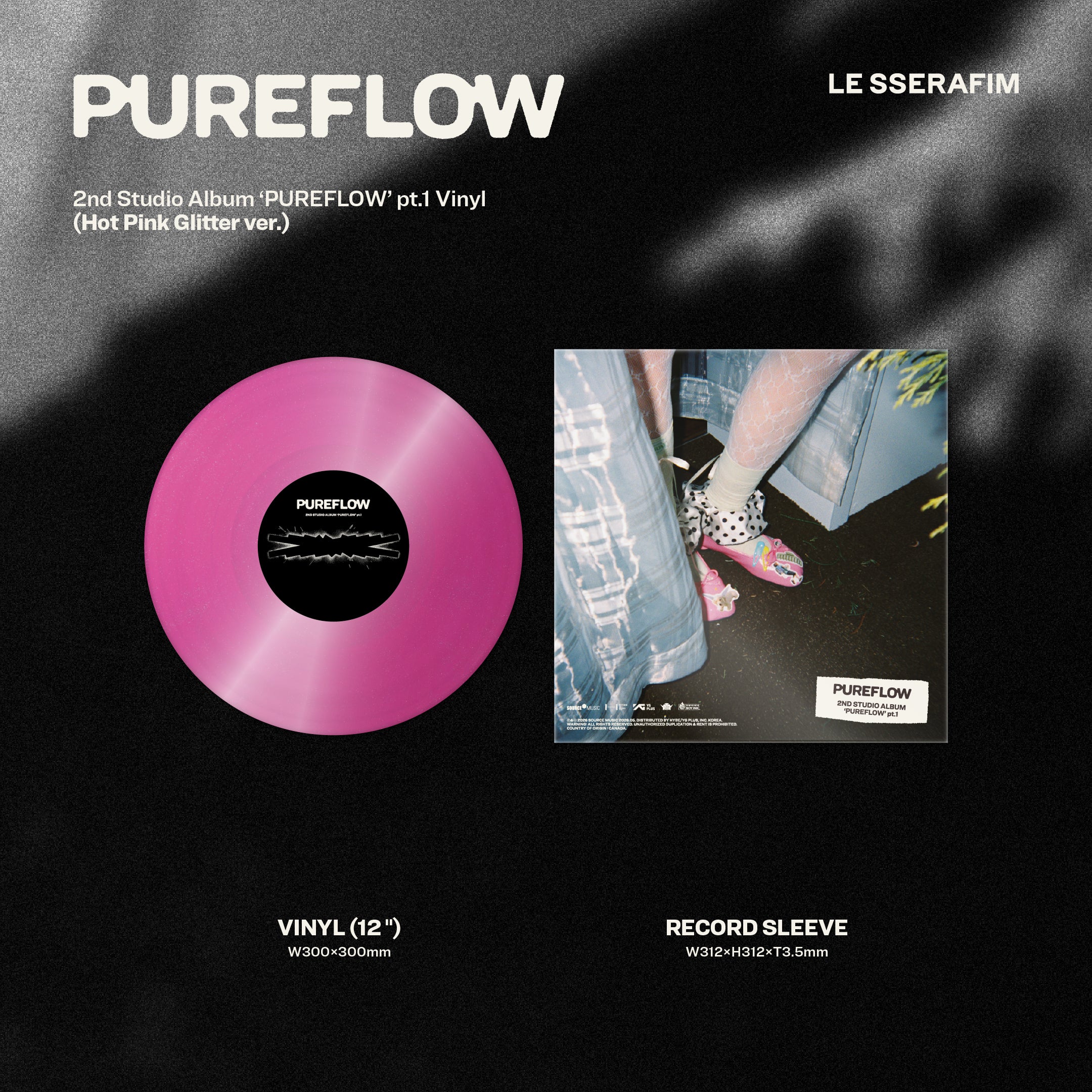 2nd Studio Album ‘PUREFLOW’ pt.1 Vinyl (Hot Pink Glitter Ver.) (D2C Exclusive) - Image 4