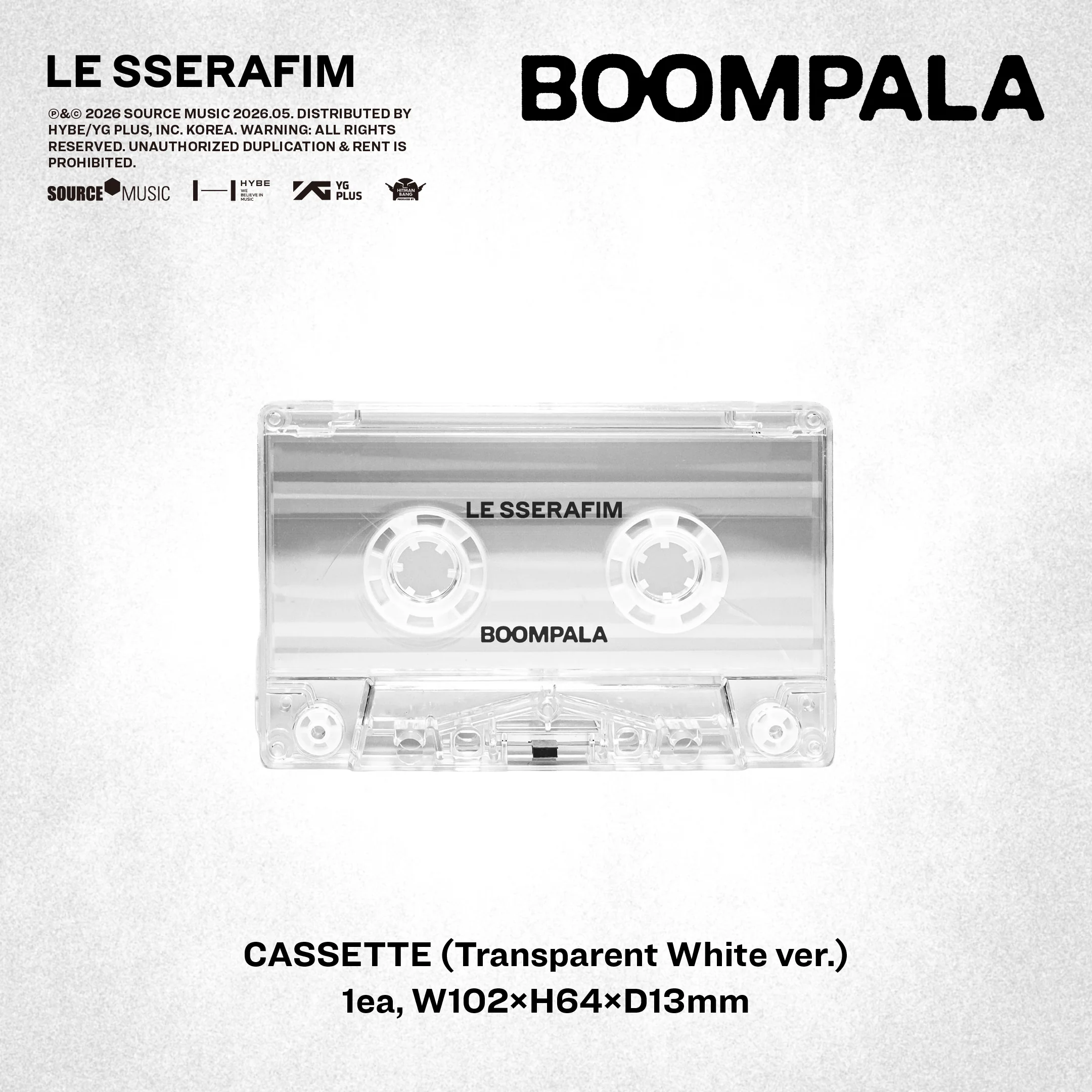 'BOOMPALA' Cassette (Transparent White ver.) - Image 3